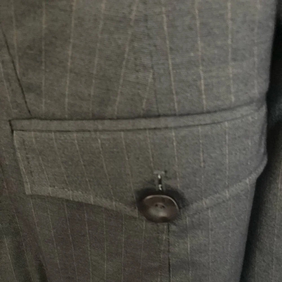 ATELIER Sz 12 Business Career Pinstripe Pantsuit Polka Dot Contrast Lining Suit - Picture 4 of 10